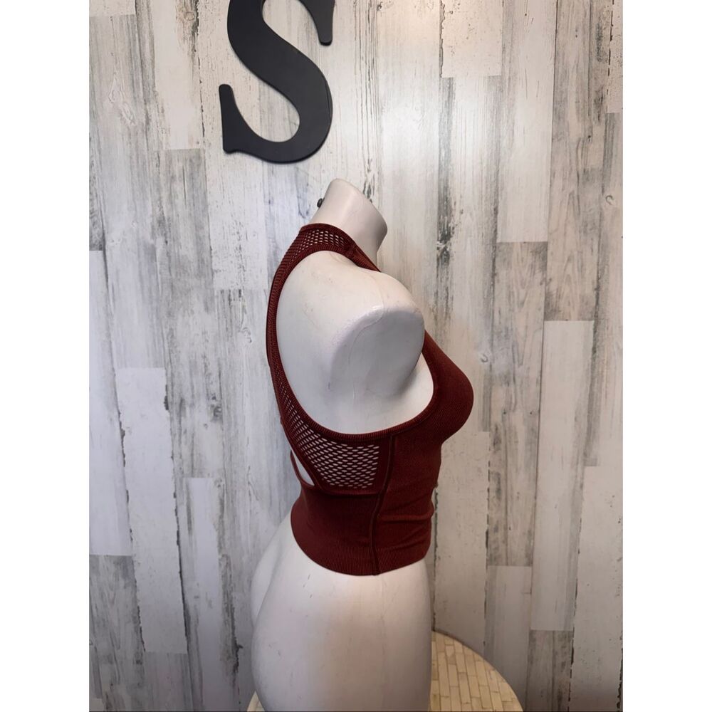 JoyLab Ribbed Racerback Tank Top in Rust - Picture 5 of 7